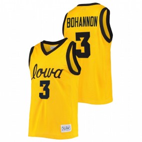 Iowa Hawkeyes Jordan Bohannon 2022 Gold Commemorative Classic College Basketball Men Jersey