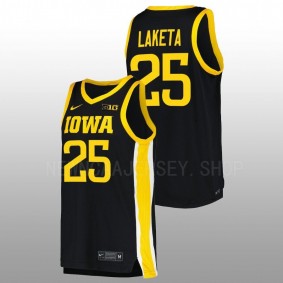 Luc Laketa #25 Black Iowa Hawkeyes 2022-23 Replica College Basketball Jersey