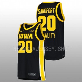 Payton Sandfort #20 Black Iowa Hawkeyes 2022-23 Basketball Equality Jersey