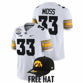 Riley Moss Iowa Hawkeyes 2021 Citrus Bowl White Big 10 West Division champions #33 Jersey