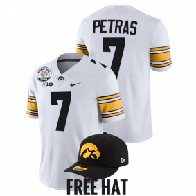 Spencer Petras Iowa Hawkeyes 2021 Citrus Bowl White Big 10 West Division champions #7 Jersey