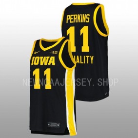 Tony Perkins #11 Black Iowa Hawkeyes 2022-23 Basketball Equality Jersey