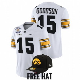 Tyler Goodson Iowa Hawkeyes 2021 Citrus Bowl White Big 10 West Division champions #15 Jersey