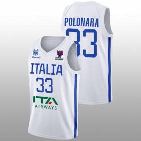 Achille Polonara Italy Team EuroBasket 2022 White Away Men Jersey