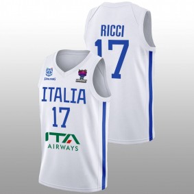 Giampaolo Ricci Italy Team EuroBasket 2022 White Away Men Jersey