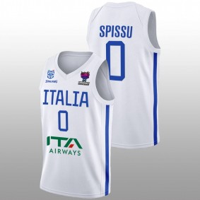 Marco Spissu Italy Team EuroBasket 2022 White Away Men Jersey