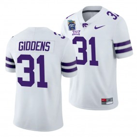 D.J. Giddens 2023 Pop-Tarts Bowl Kansas State Wildcats #31 Jersey White Men's Football Shirt