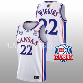 Kansas Jayhawks Andrew Wiggins 2022-23 White 125th Year Home Men Jersey