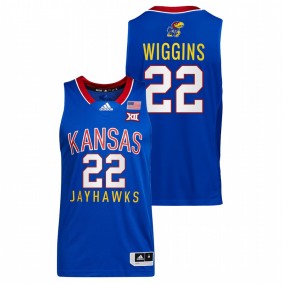 Andrew Wiggins #22 Royal Kansas Jayhawks Throwback College Basketball Jersey