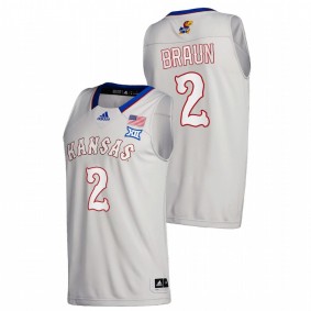 Christian Braun Kansas Jayhawks 2020-21 Gray College Basketball New Season League patch Jersey