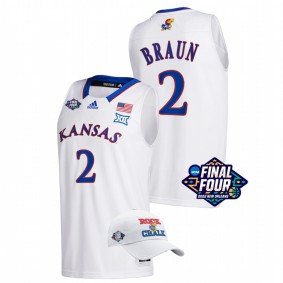 Christian Braun #2 White Kansas Jayhawks Basketball 2022 March Madness Final Four Jersey