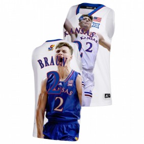 Christian Braun #2 White Kansas Jayhawks Fashion Edition 2022 March Madness Highlights Jersey