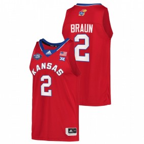 Christian Braun #2 Red Kansas Jayhawks Reverse Retro 2022 March Madness Final Four Jersey