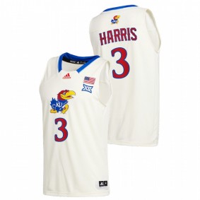 Dajuan Harris Kansas Jayhawks 2020-21 Cream College Basketball New Season League patch Jersey