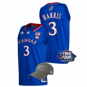 Kansas Jayhawks Dajuan Harris Royal 2022 March Madness Final Four Free Hat Men Jersey