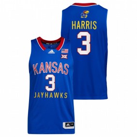 Dajuan Harris #3 Royal Kansas Jayhawks Throwback College Basketball Jersey