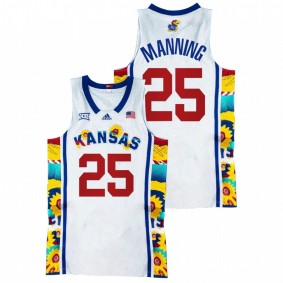 Kansas Jayhawks Danny Manning White Sunflower Showdown Basketball Men Jersey