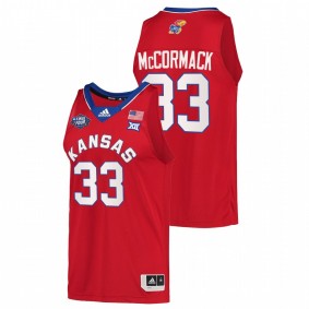 David McCormack #33 Red Kansas Jayhawks Reverse Retro 2022 March Madness Final Four Jersey