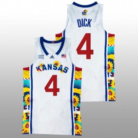 Gradey Dick #4 White Kansas Jayhawks Basketball Honoring Black Excellence Jersey