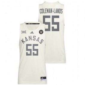 Jalen Coleman-Lands #55 White Kansas Jayhawks 2022 College Basketball Reverse Retro Jersey