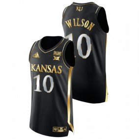 Jalen Wilson #10 Black Kansas Jayhawks 2021-22 Authentic Basketball Golden Edition Jersey