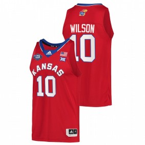 Jalen Wilson #10 Red Kansas Jayhawks Reverse Retro 2022 March Madness Final Four Jersey