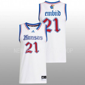 Kansas Jayhawks Joel Embiid White Swingman Basketball Men Jersey