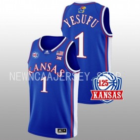 Joseph Yesufu #1 Blue Kansas Jayhawks 2022-23 Away 125th Anniversary Jersey