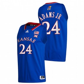 K.J. Adams Jr. #24 Blue Kansas Jayhawks 2021-22 Away College Basketball Jersey