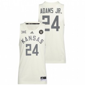 K.J. Adams Jr. #24 White Kansas Jayhawks 2022 College Basketball Reverse Retro Jersey