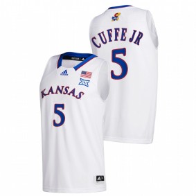 Kansas Jayhawks Kyle Cuffe Jr. 2021-22 White College Basketball Home Men Jersey