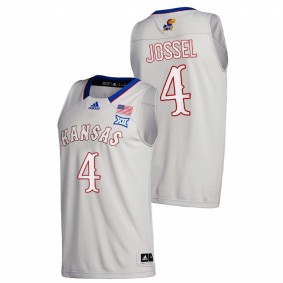 Latrell Jossel Kansas Jayhawks 2020-21 Gray College Basketball New Season League patch Jersey