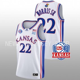 Kansas Jayhawks Marcus Morris Sr. 2022-23 White 125th Year Home Men Jersey