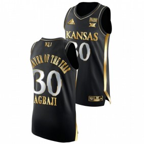 Ochai Agbaji #30 Black Kansas Jayhawks Golden Big 12 Player of the Year 2022 Jersey