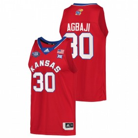 Ochai Agbaji #30 Red Kansas Jayhawks Reverse Retro 2022 March Madness Final Four Jersey