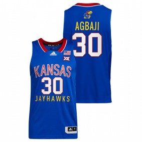 Ochai Agbaji #30 Royal Kansas Jayhawks Throwback College Basketball Jersey