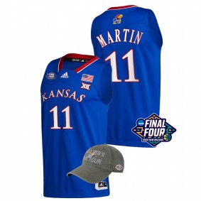 Kansas Jayhawks Remy Martin Royal 2022 March Madness Final Four Free Hat Men Jersey