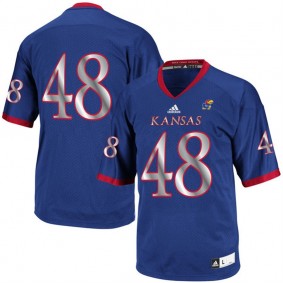 Men Kansas Jayhawks #48 Royal NCAA Football Jersey