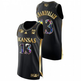 Wilt Chamberlain #13 Black Kansas Jayhawks Golden Diamond Edition 2022 NCAA National Championship Jersey