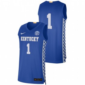 #1 Royal Kentucky Wildcats 2021-22 Authentic College Basketball Jersey