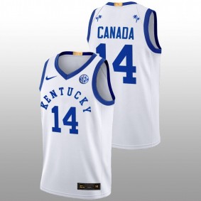 Brennan Canada #14 White Kentucky Wildcats Basketball 2022 Big Blue Bahamas Jersey