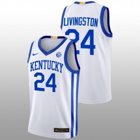 Chris Livingston #24 White Kentucky Wildcats 2022-23 Elite Basketball Home Jersey