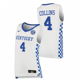 Kentucky Wildcats Daimion Collins 2021-22 White College Basketball Replica Men Jersey