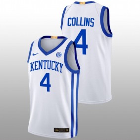 Daimion Collins #4 White Kentucky Wildcats 2022-23 Elite Basketball Home Jersey