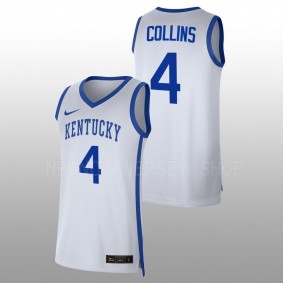 Kentucky Wildcats Daimion Collins 2022-23 White College Basketball Replica Men Jersey