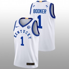 Devin Booker #1 White Kentucky Wildcats Alumni 2022 Big Blue Bahamas Jersey