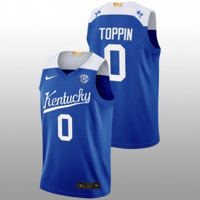 Jacob Toppin #0 Blue Kentucky Wildcats 2022-23 Elite College Basketball Jersey