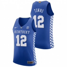 Men Kentucky Wildcats #12 Royal Karl-Anthony Towns Authentic College Basketball Jersey