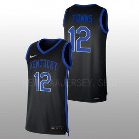 Karl-Anthony Towns #12 Black Kentucky Wildcats Replica College Basketball Jersey