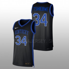 Oscar Tshiebwe #34 Black Kentucky Wildcats 2022-23 Replica College Basketball Jersey